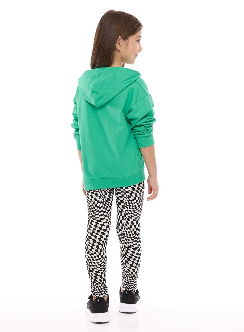 Girls Embellished Hoodie With Matching Legging