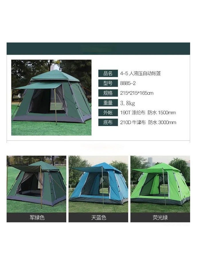 Automatic Camping Tent For 4-5 Persons Large Space 3 Season Outdoor Waterproof Family Travel Tent