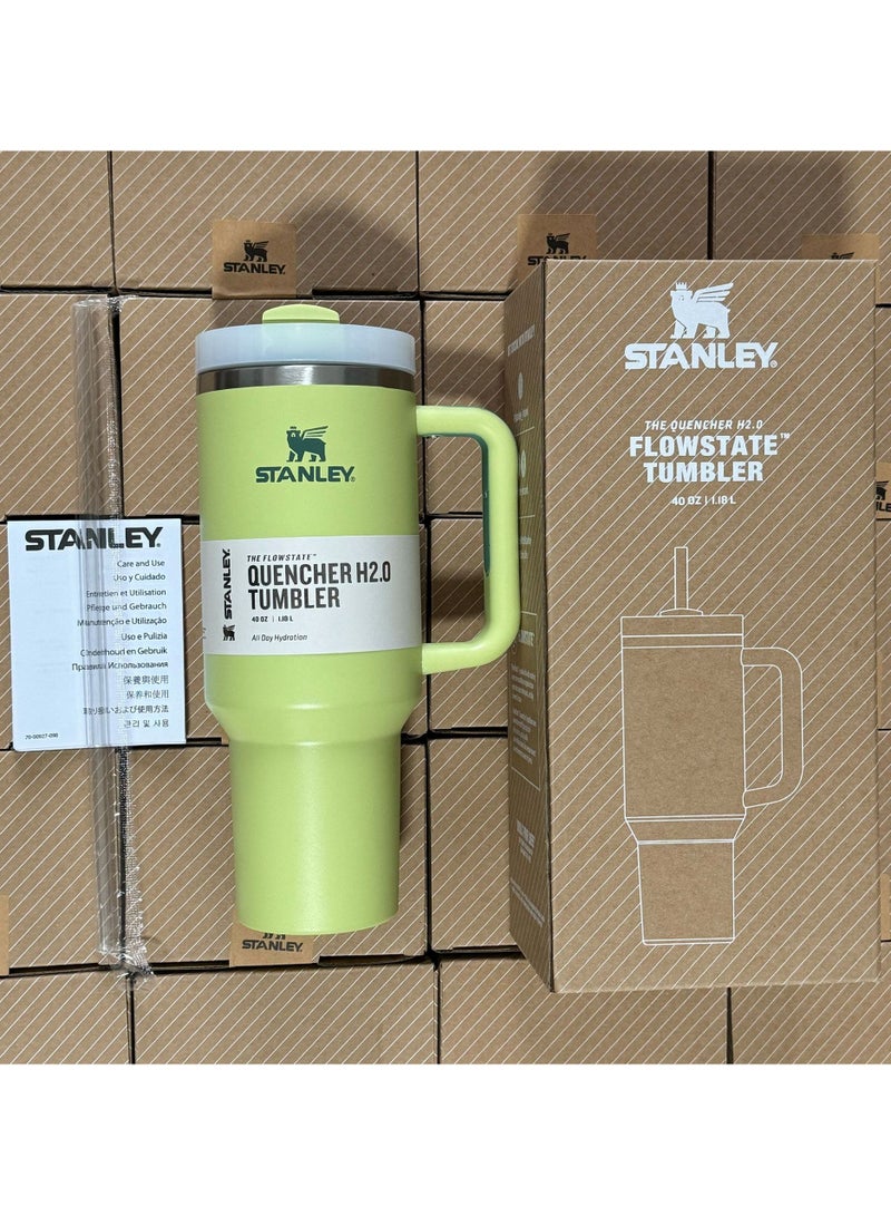 Stanley Quencher H2.0 FlowState Stainless Steel Vacuum Insulated Tumbler with Lid and Straw for Water, Iced Tea or Coffee, Smoothie and More, 40 oz