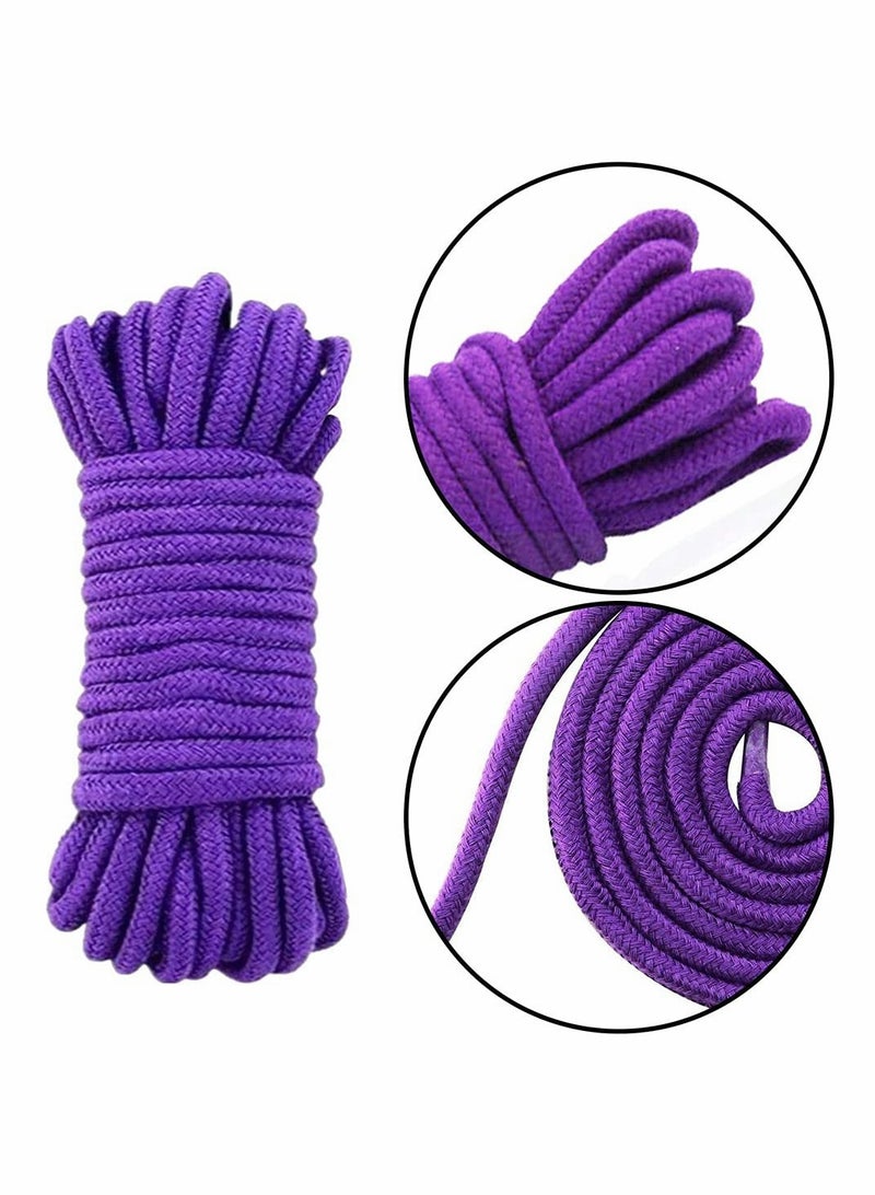 2 Roll 10M Purple Soft Cotton Rope, Natural Durable Long Cotton Rope for Crafts Wall Hangings Plant Hangers Knotting