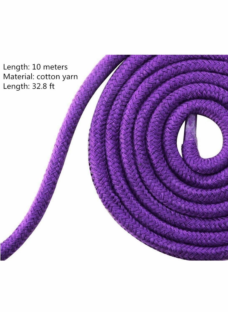 2 Roll 10M Purple Soft Cotton Rope, Natural Durable Long Cotton Rope for Crafts Wall Hangings Plant Hangers Knotting