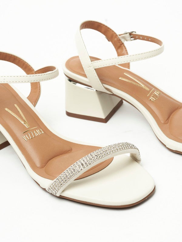 Kinsley Ankle Strap Mid Heel Sandals