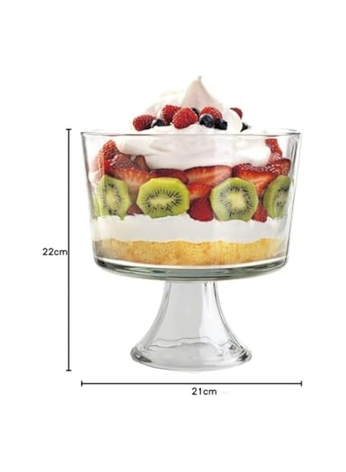 Footed Trifle Dish, Clear, 8.75