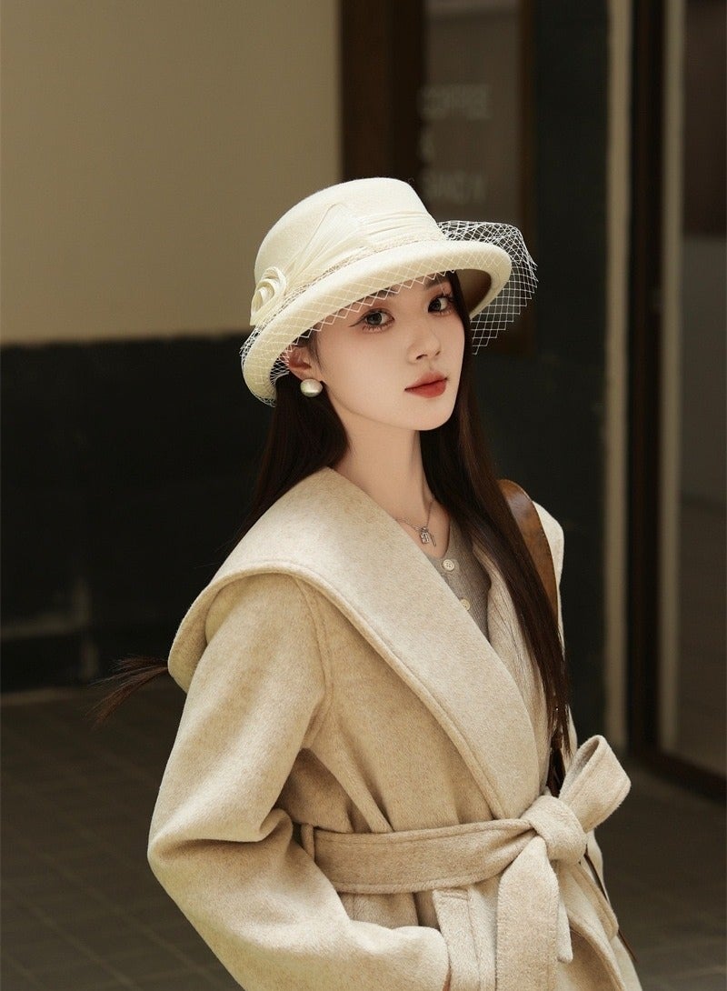 Women's Silk Wool Felt Top Hat