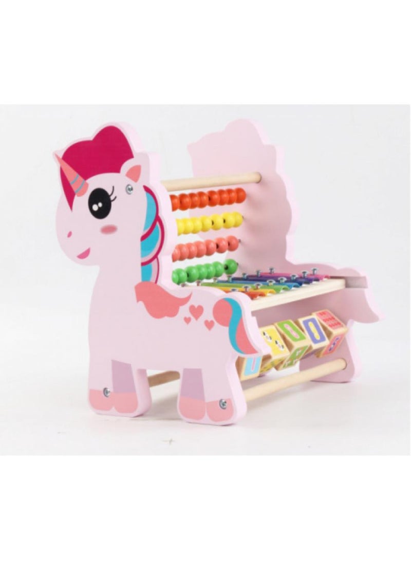 Wooden Unicorn Functional Calculation Frame For Children Children's Early Education Puzzle Toys