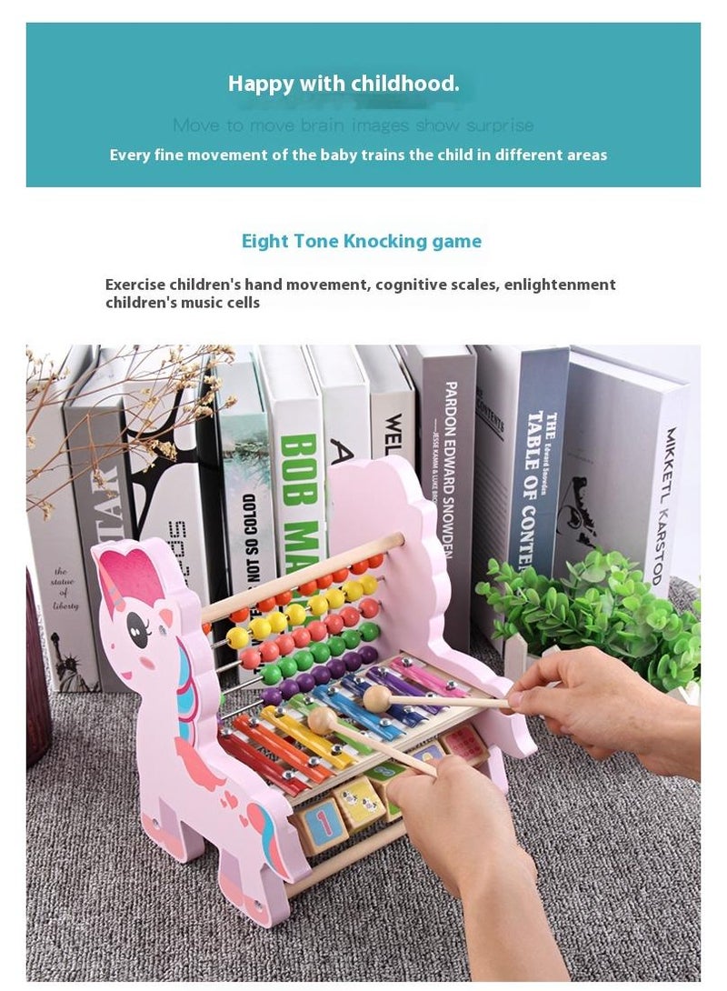 Wooden Unicorn Functional Calculation Frame For Children Children's Early Education Puzzle Toys