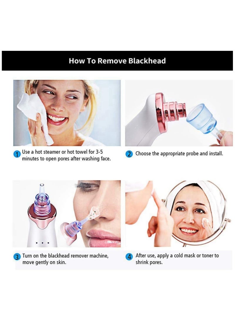 Electric Facial Blackhead Remover Vacuum Pore Cleaner Black Stains Removal Face Nose Deep Cleaning Tools