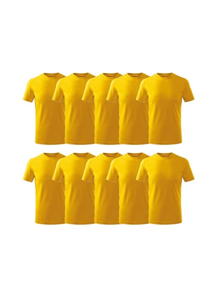 10 pcs Adult Round Neck Combed Men's T Shirt 190 GSM Pure Cotton Basic Colors