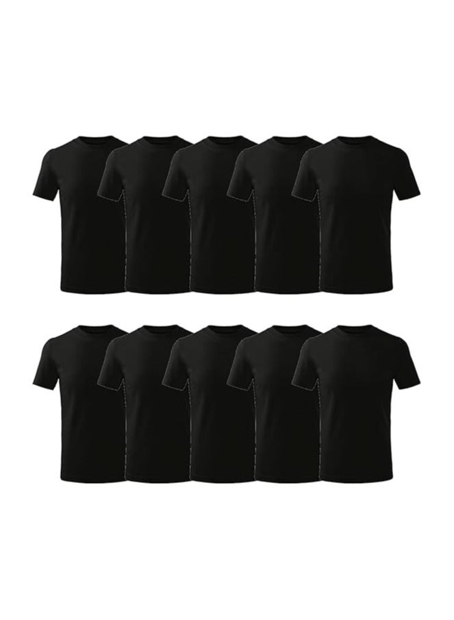 10 pcs Adult Round Neck Combed Men's T Shirt 190 GSM Pure Cotton Basic Colors