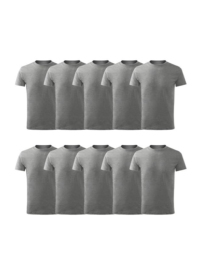 10 pcs Adult Round Neck Combed Men's T Shirt 190 GSM Pure Cotton Basic Colors