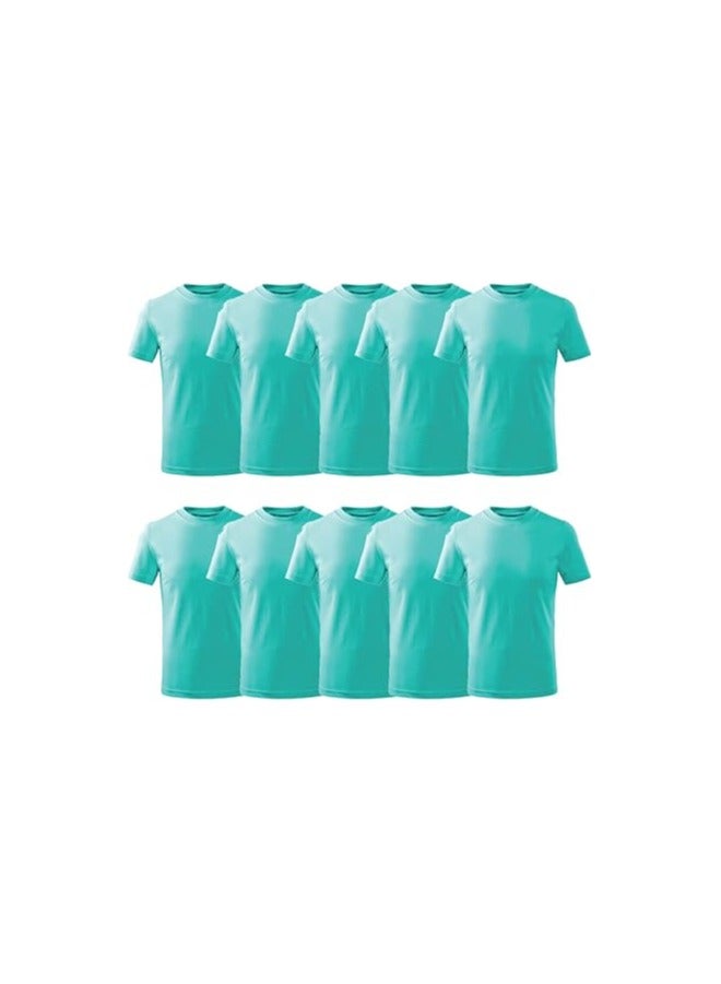 10 pcs Adult Round Neck Combed Men's T Shirt 190 GSM Pure Cotton Basic Colors