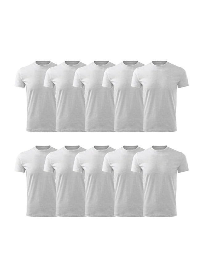 10 pcs Adult Round Neck Combed Men's T Shirt 190 GSM Pure Cotton Basic Colors