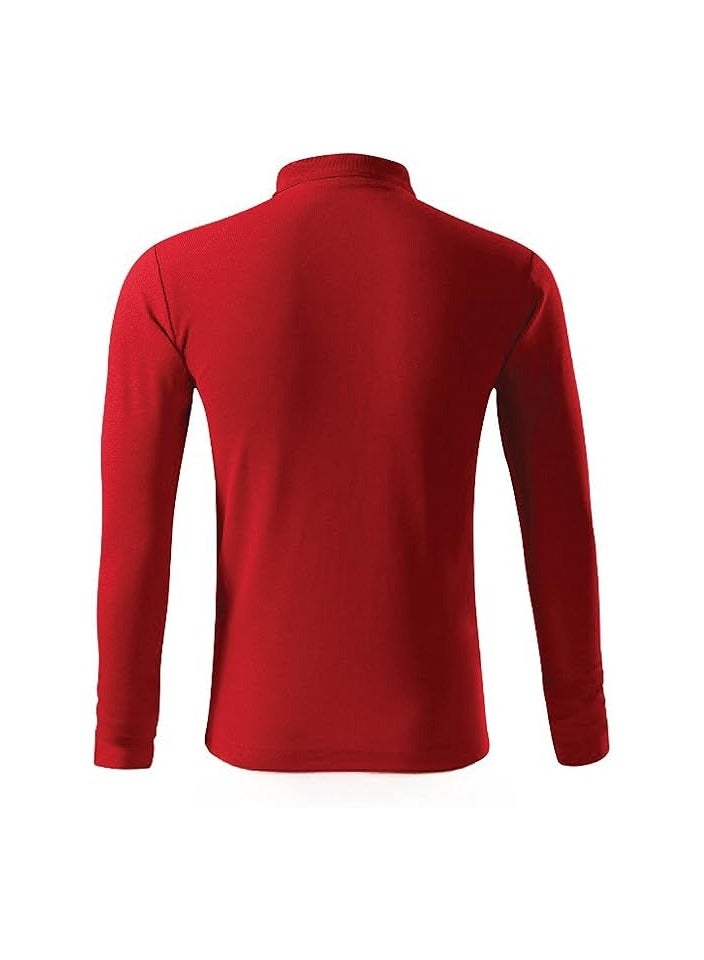 10Pcs Men's LONG SLEEVE POLO T-Shirt 220 GSM Pure Cotton Basic Colors