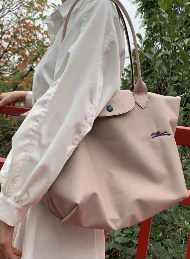 women's classic fashion Multi functional Medium travel bag dumpling bag handbag shopping bag long handle shoulder bag Hawthorn flower white