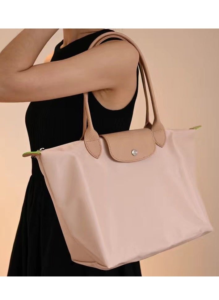 women's classic fashion Multi functional Medium travel bag dumpling bag handbag shopping bag long handle shoulder bag Light Pink