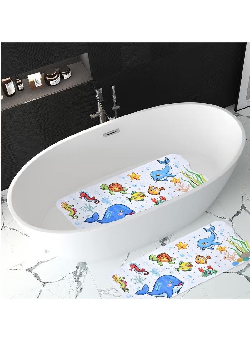 Baby Non Slip Bath Mat For Tub, 40 X 16 Inches, Whale