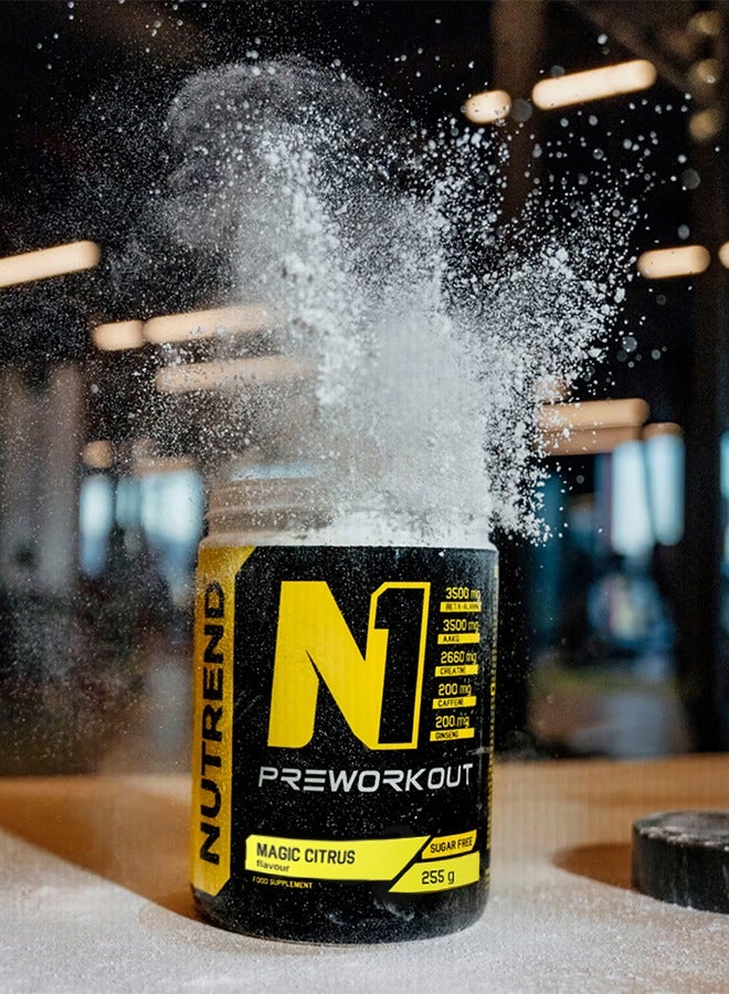 N1 Pre-Workout – 255g – Magic Citrus Flavor – Explosive Energy, Focus & Endurance Enhancer for Peak Performance