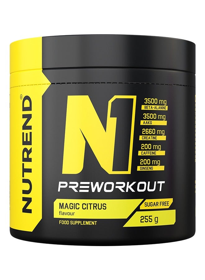 N1 Pre-Workout – 255g – Magic Citrus Flavor – Explosive Energy, Focus & Endurance Enhancer for Peak Performance