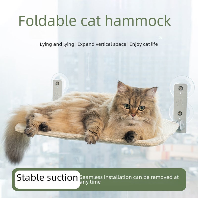 New Foldable Balcony Cat Hammock Cat Appliances Powerful Suction Cup Cat Hanging Window Hammock Fat Cat Nest