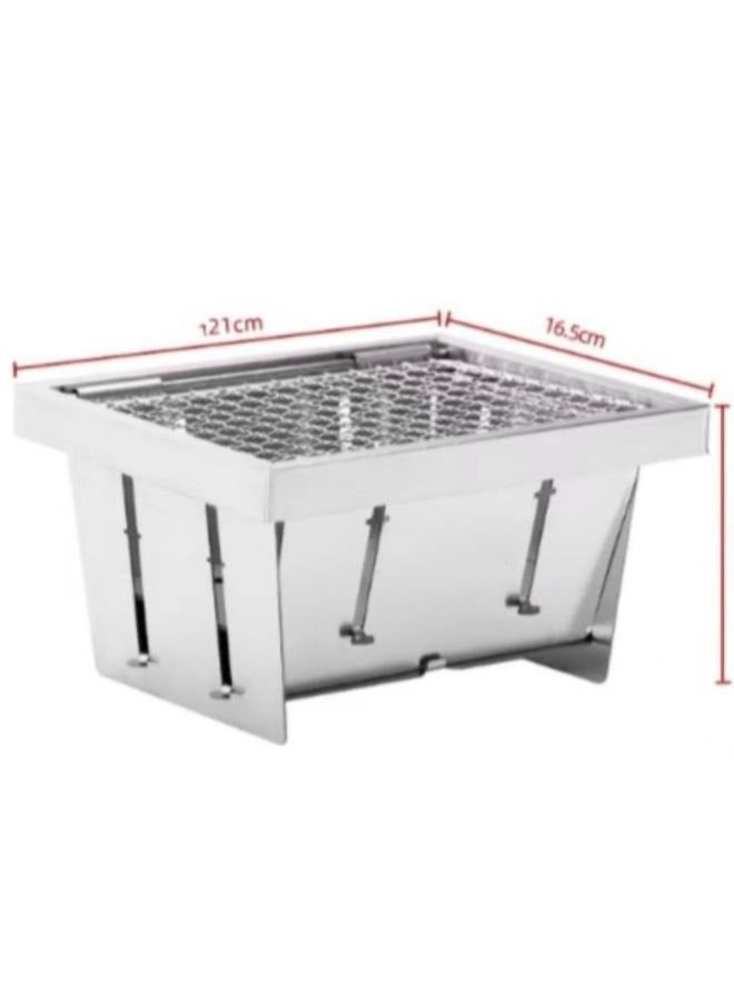 Stainless Steel Folding Barbecue Outdoor Camping Picnic BBQ Household Small Grill