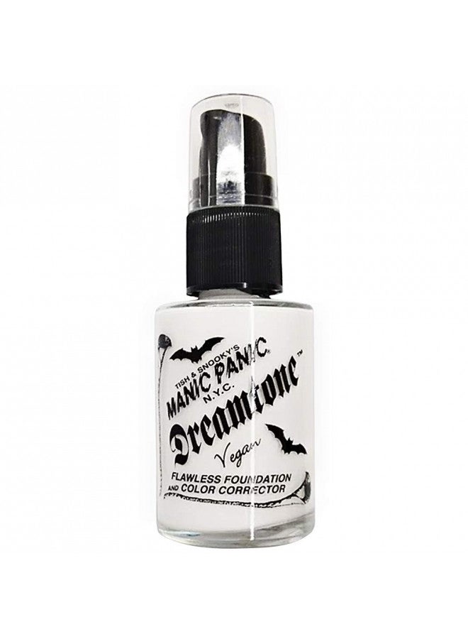 MANIC PANIC Dreamtone Flawless White Liquid Foundation - Full Coverage White Foundation And Color Corrector with Demi Matte Finish - Cosplay, Halloween Makeup, & Everyday Use (0.96oz)