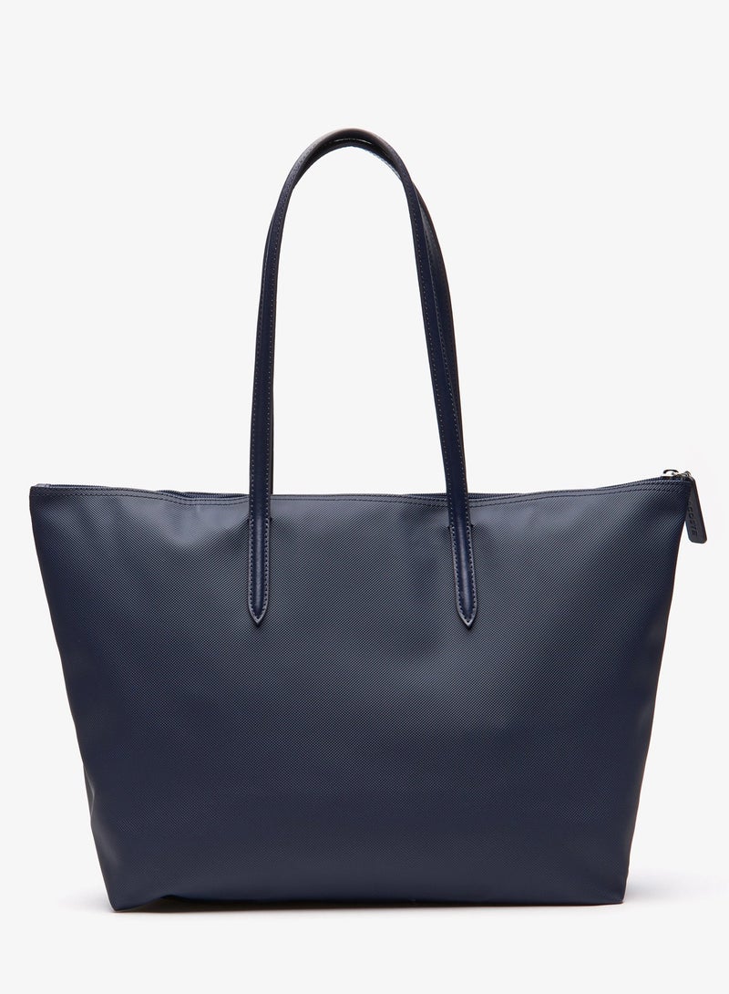 Lacoste Women's L.12.12 Concept Zip Tote Bag, Shoulder Bag Classic Large Navy 45cm * 30cm * 12cm