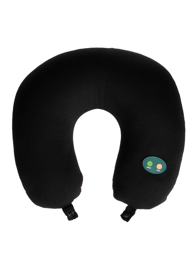 Women Travel Neck Pillow Men U-shaped Solid Color Head Pillows Battery Operated Ergonomic Head Massage Pillow Cotton Black 29*29*10centimeter