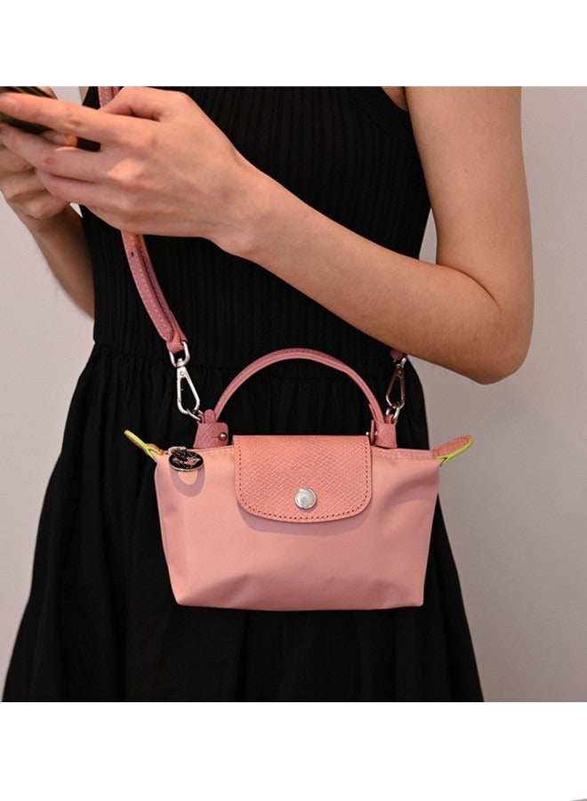 Women's classic fashion versatile mini makeup bag handbag shoulder bag handheld small bag pink