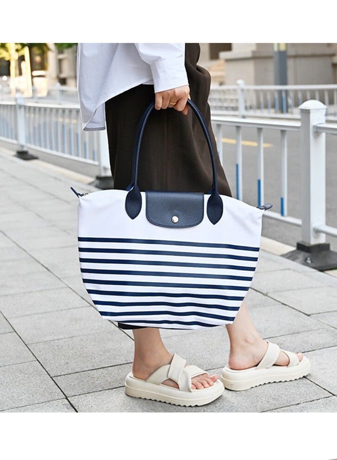 Women's classic fashion versatile large handbag, shopping bag, shoulder bag, handbag stripe