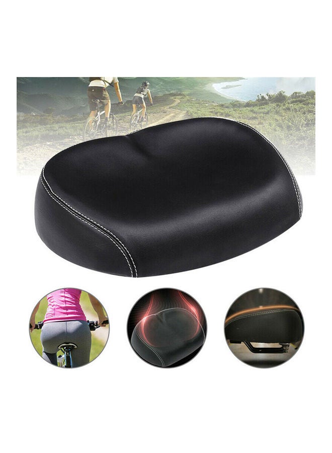 Bike Cycling Saddle Wide Large Soft PU Pad Seat (Black & Red) 26*9*17cm