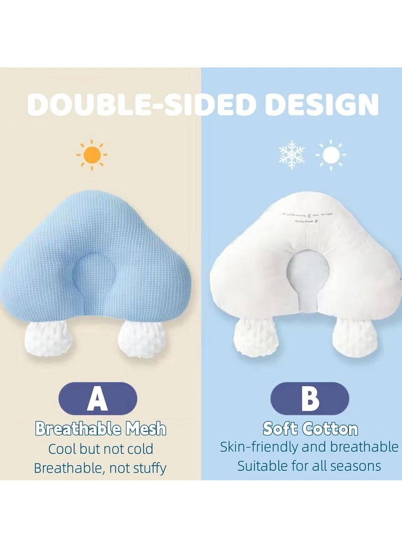 Newborn Pillow Adjustable Infant Head Pillow, Soft Breathable Baby Pillows for Sleeping 0-12 Months, Drawstring Adjustable Nursery Pillows Infant Head Shaping Pillow Sleep Pillow Ergonomic Design