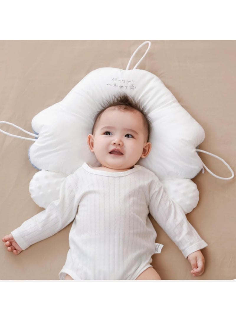 Newborn Pillow Adjustable Infant Head Pillow, Soft Breathable Baby Pillows for Sleeping 0-12 Months, Drawstring Adjustable Nursery Pillows Infant Head Shaping Pillow Sleep Pillow Ergonomic Design