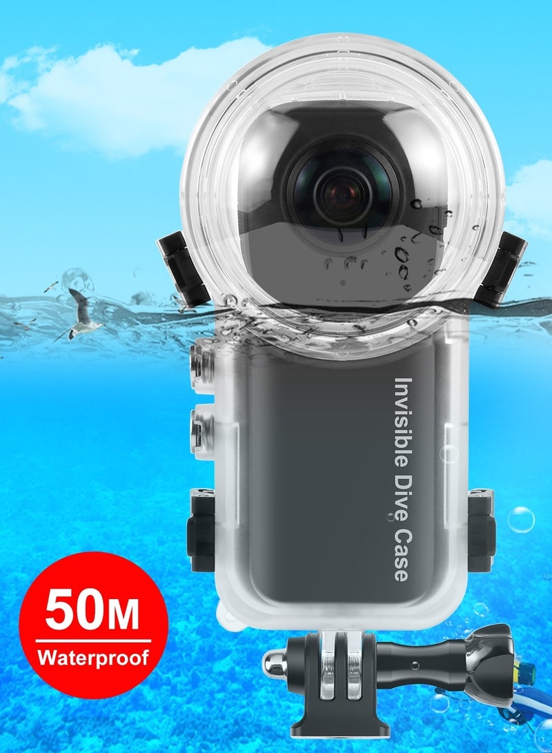 For Insta360 X3 Invisible Dive Case 50m Waterproof Sealed Case (Transparent)