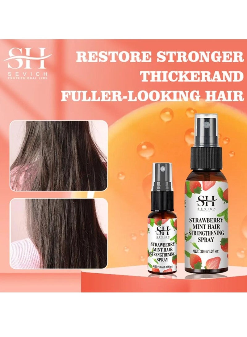 Strawberry Mint Hair Strengthening Spray Hair Growth Oil Pure and Natural Healthy Hair and Scalp Strawberry Mint Hair Growth Spray Strengthens Hair Follicles and Hair Growth with Batana Oil 30ml