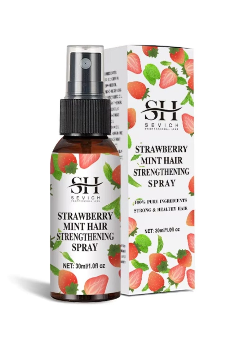 Strawberry Mint Hair Strengthening Spray Hair Growth Oil Pure and Natural Healthy Hair and Scalp Strawberry Mint Hair Growth Spray Strengthens Hair Follicles and Hair Growth with Batana Oil 30ml