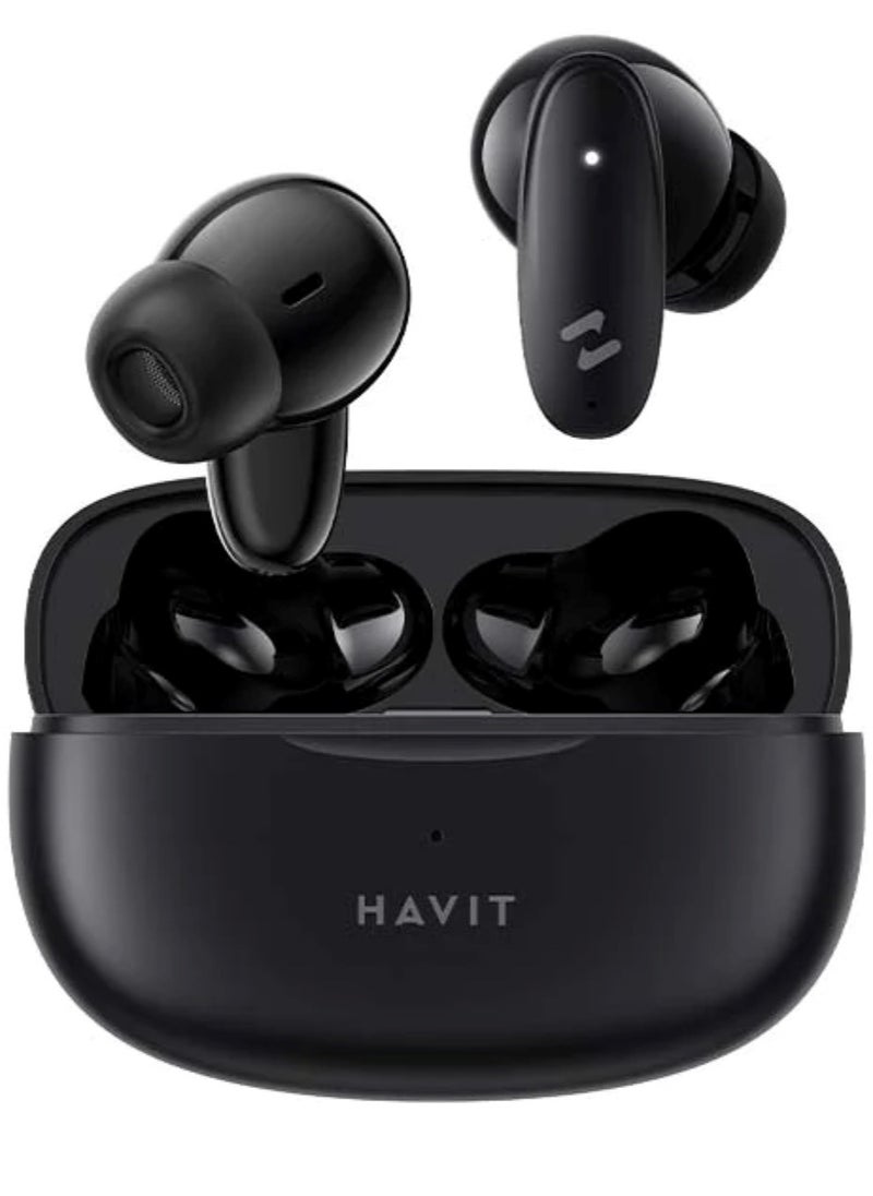 True Wireless Earbuds, In-Ear Bluetooth 5.3 Earphones, 20 Hours Playback with Charging Case, 13mm Driver for Superior Sound, Dual Microphone for Clear Calls, Smart Touch Control with ENC Noise Cancellation, Game Mode for Lag-Free Gaming, Compatible with iOS & Android Mobile Devices, Perfect for Calls and Music (Black)