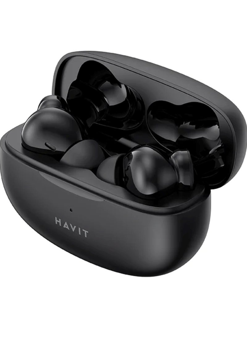 True Wireless Earbuds, In-Ear Bluetooth 5.3 Earphones, 20 Hours Playback with Charging Case, 13mm Driver for Superior Sound, Dual Microphone for Clear Calls, Smart Touch Control with ENC Noise Cancellation, Game Mode for Lag-Free Gaming, Compatible with iOS & Android Mobile Devices, Perfect for Calls and Music (Black)
