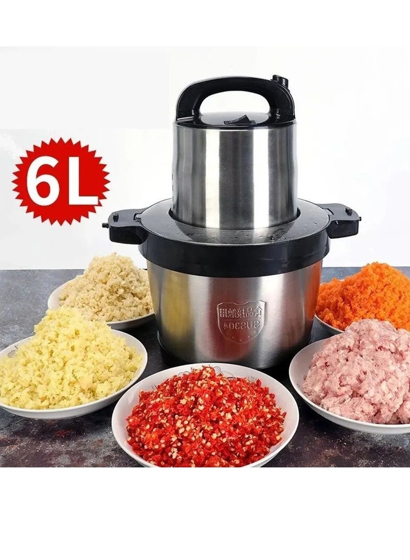 Electric 6L Meat Grinder - Heavy Duty Food Chopper with Stainless Steel Construction and Pure Copper Motor for Efficient and Durable Performance