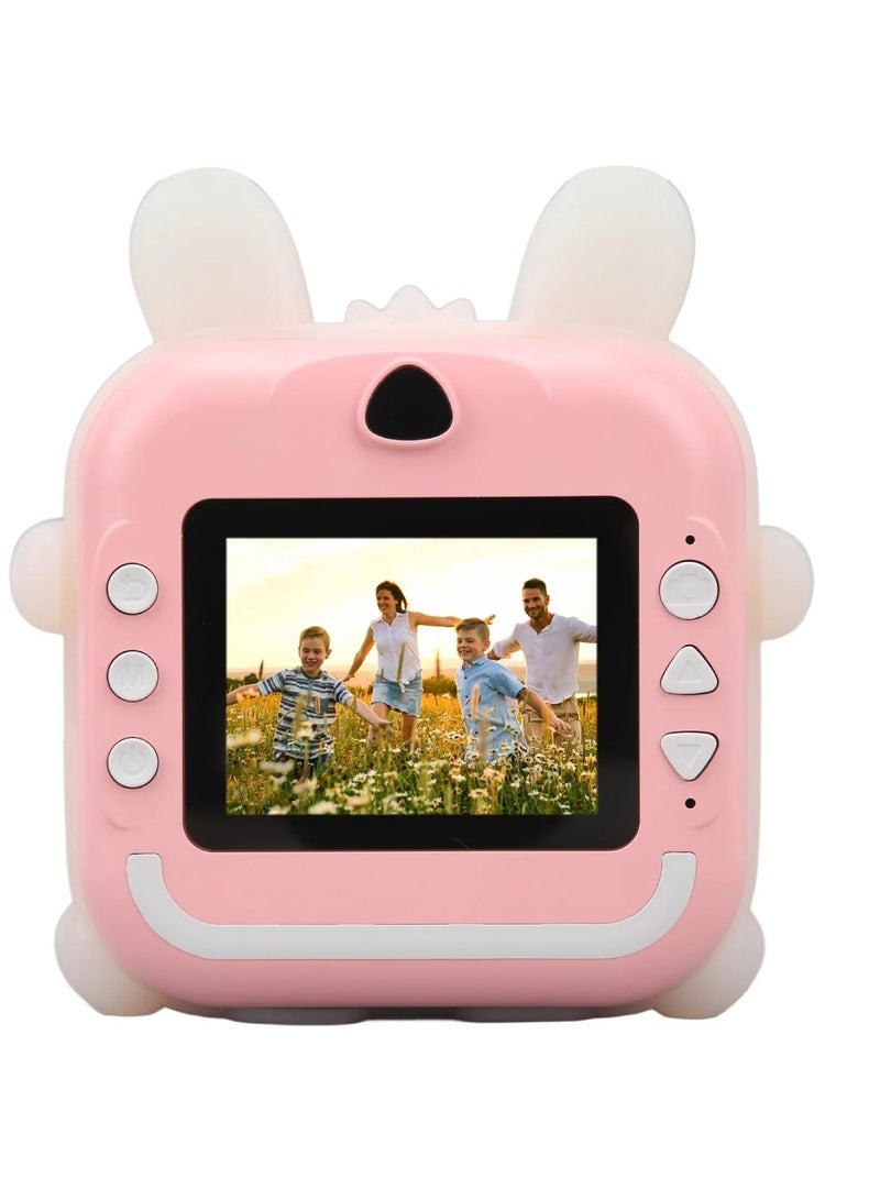 Digital Camera For Kids 8MP Kids Camera With 32GB SD Card Full HD 1080P Cameras Mini Kids Camera With Instant Print Thermal Printer With 2 Thermal Rolls 2.4Inch Eye Protect Screen Selfie Camera