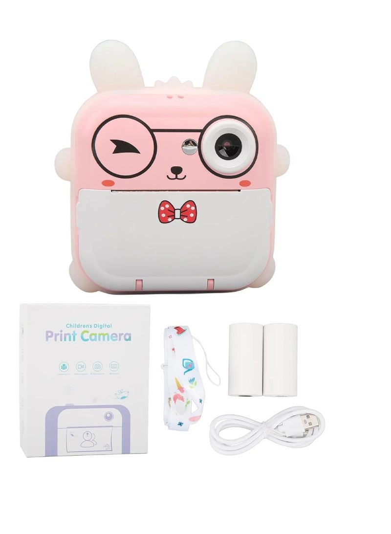 Digital Camera For Kids 8MP Kids Camera With 32GB SD Card Full HD 1080P Cameras Mini Kids Camera With Instant Print Thermal Printer With 2 Thermal Rolls 2.4Inch Eye Protect Screen Selfie Camera