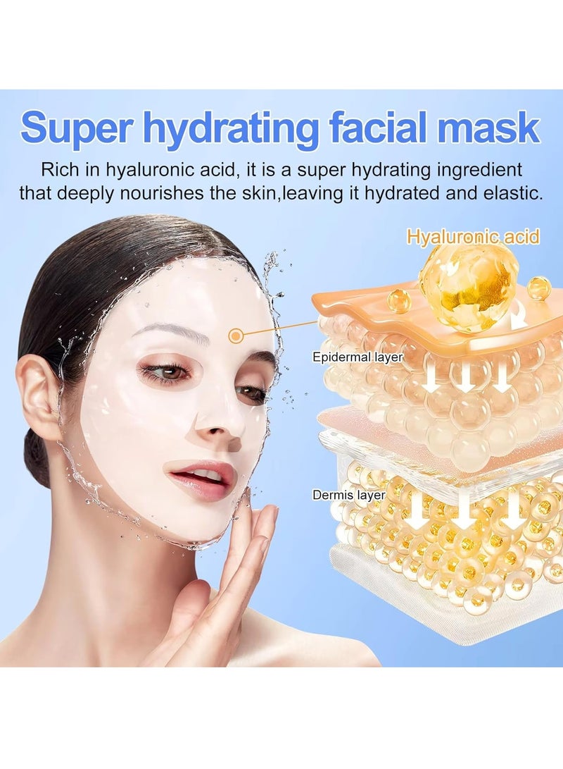 6 Pcs Bio Collagen Mask Collagen Face Mask Hydrating Overnight Mask Pore Minimizing Elasticity Improvement Firming Moisturizing Nourishing Smooth Bio Collagen Face Mask 6Pcs