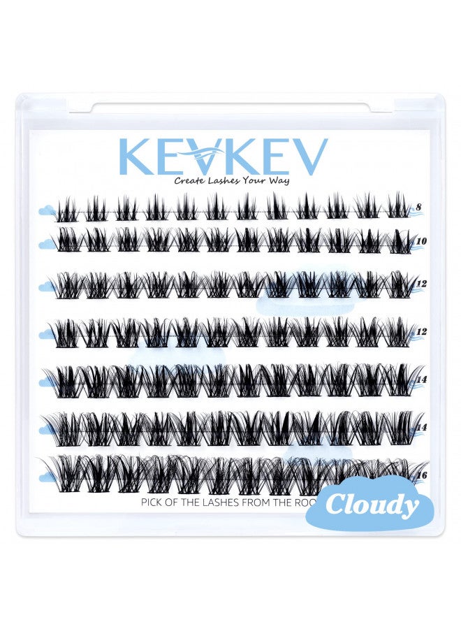 Lash Clusters 84 Pcs Cluster Lashes Eyelash Clusters DIY Cluster Eyelash Extensions Individual Lashes Thin Band & Soft(Cloudy,C-8-16mix)