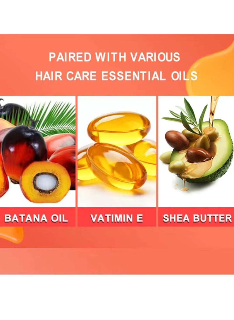 Strawberry Mint Hair Strengthening Oil Pure and Natural Healthy PH Scalp Balance Strengthens Hair Follicles and Hair Growth with Batana Oil Moisturizing Hydrating Nourish Hair Oil 40ml