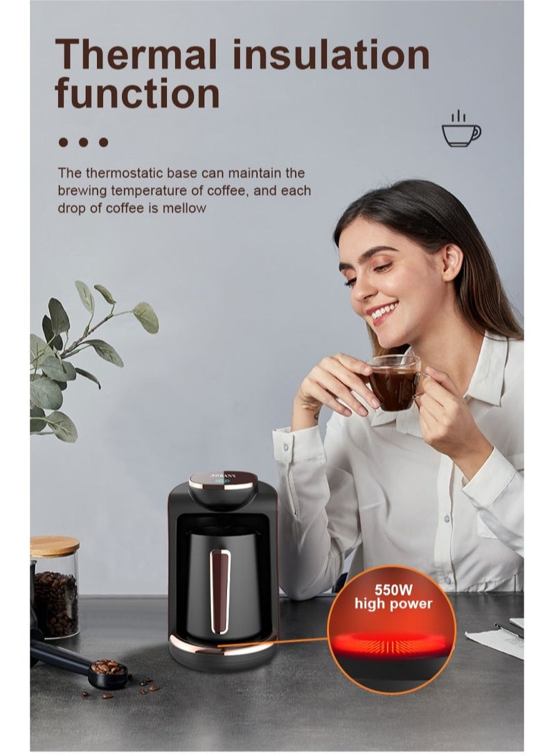 Turkish Coffee Maker Electric Coffee Pot 4 Cups 250ml 550W SK-0136 Black Red