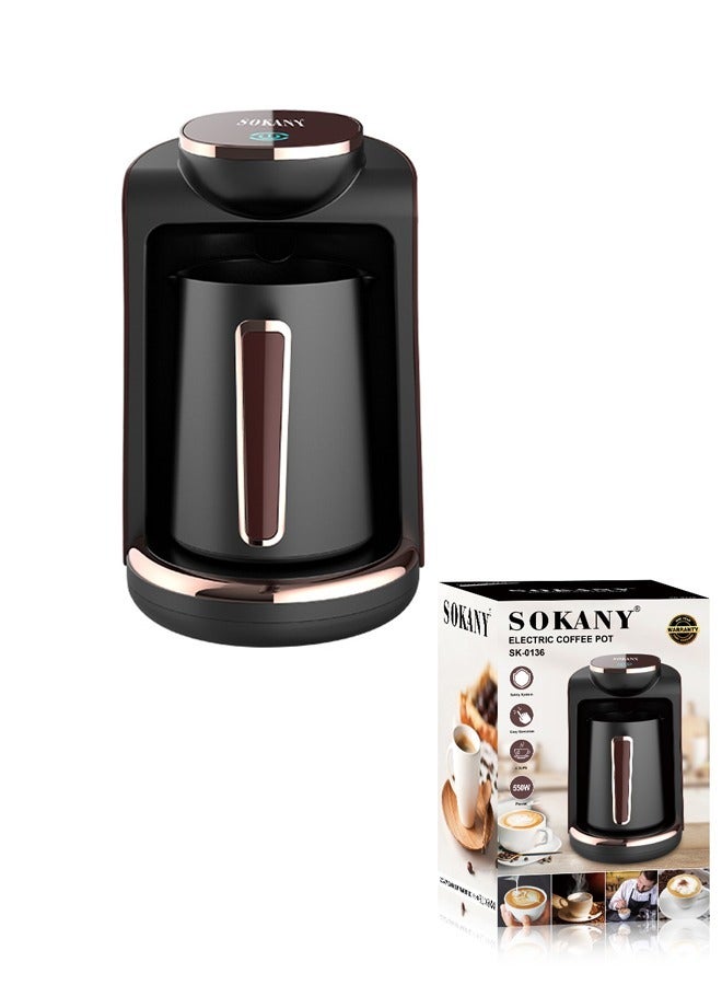 Turkish Coffee Maker Electric Coffee Pot 4 Cups 250ml 550W SK-0136 Black Red