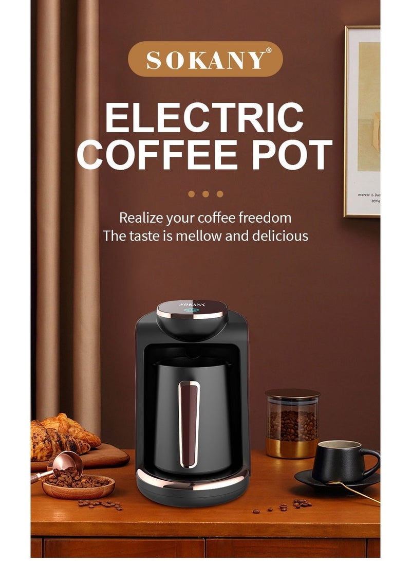 Turkish Coffee Maker Electric Coffee Pot 4 Cups 250ml 550W SK-0136 Black Red