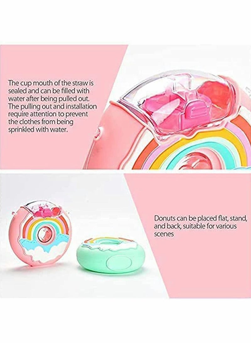 Kids Water Bottle 380ml Kettle Seal Leakproof Anti-Fall Soft Silicone Straw Cute Water Bottles for Toddlers Girls and Boys Red