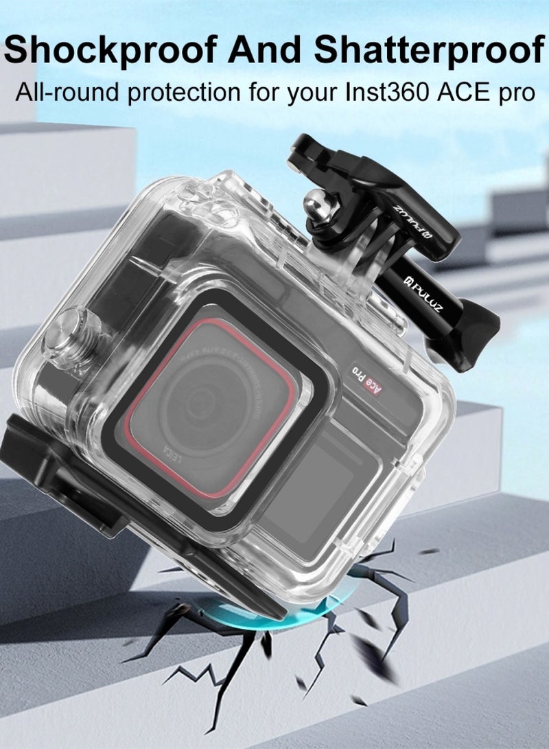 For Insta360 Ace Pro 60m Underwater Waterproof Housing Case with Base Adapter & Screw (Transparent)