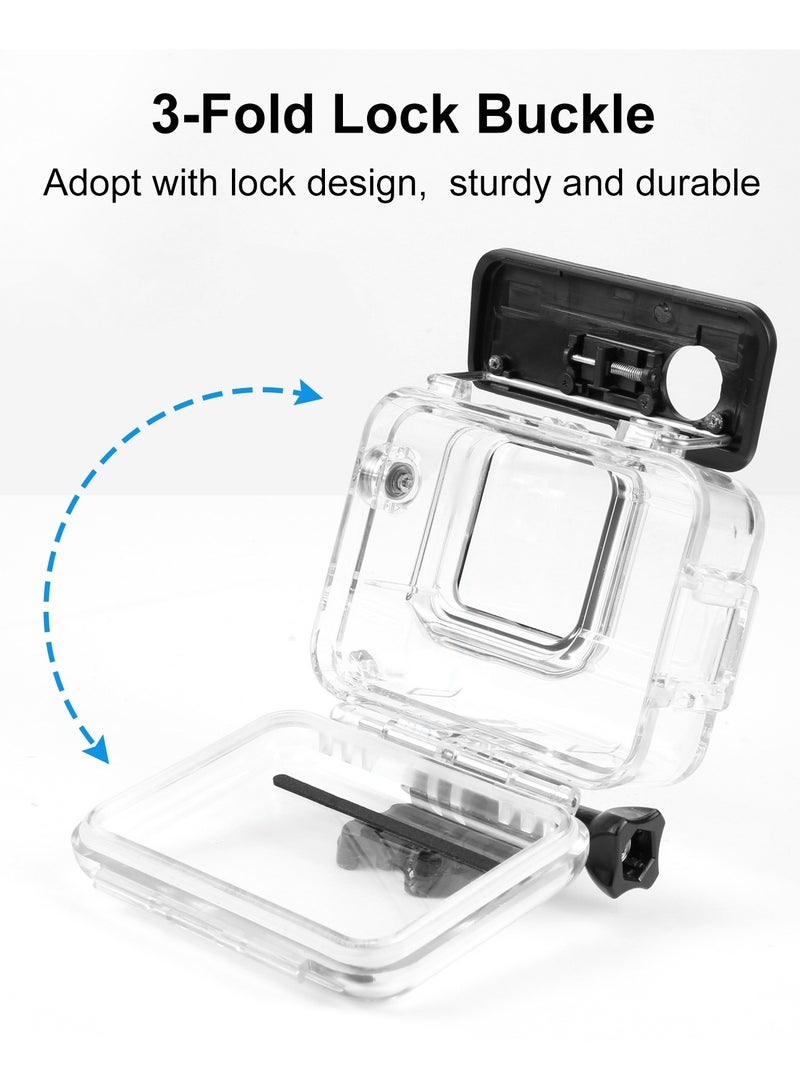 For Insta360 Ace Pro 60m Underwater Waterproof Housing Case with Base Adapter & Screw (Transparent)