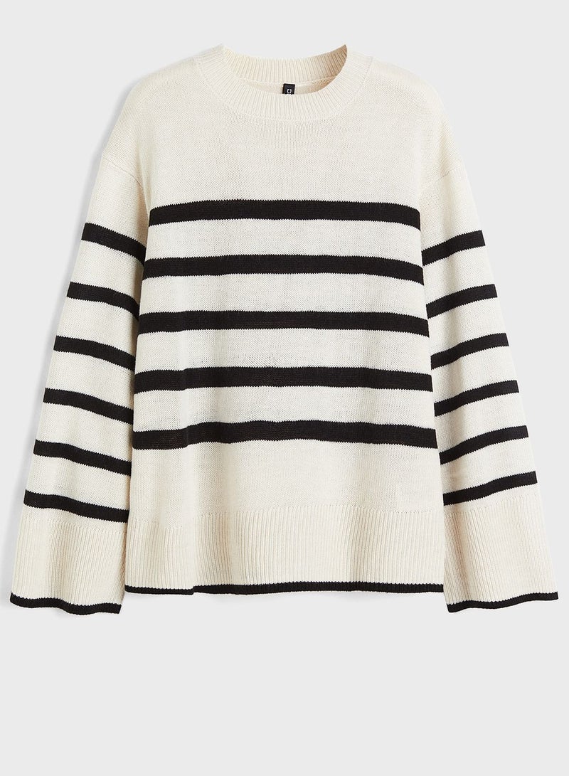 Crew Neck Color Block Sweater